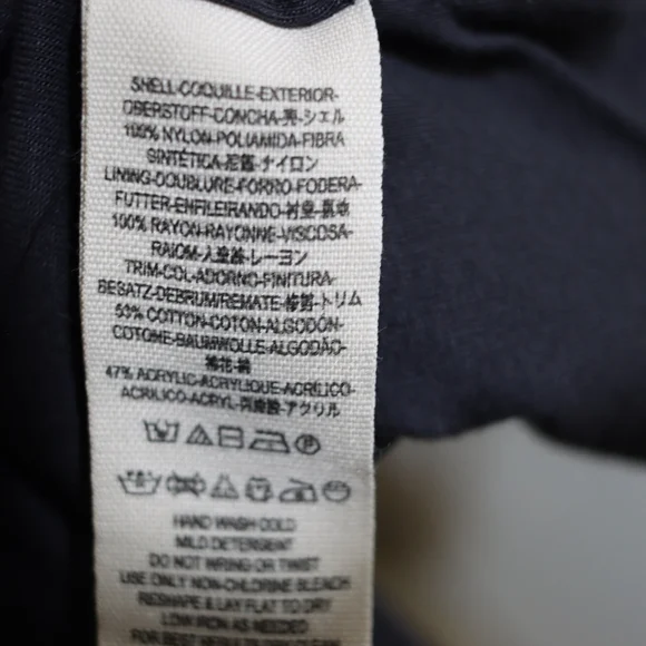 Free People Navy Blue Crochet Trim Zip Front Cropped Bomber Jacket Medium - Picture 16 of 16